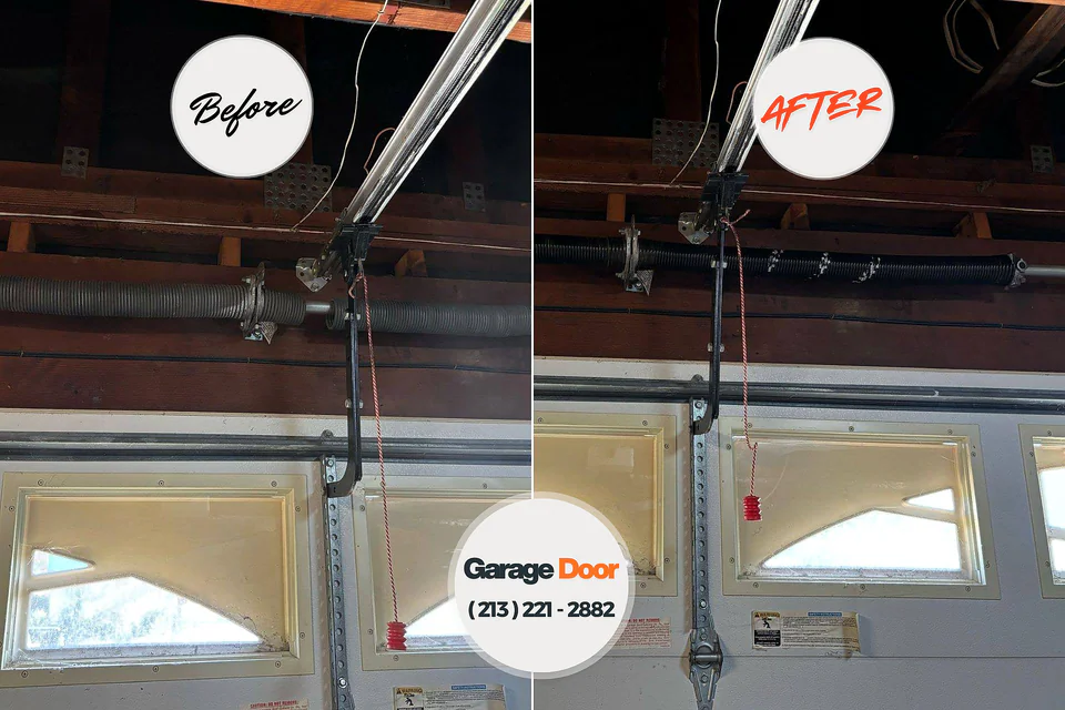 Before and after: garage door repair Hagerstown, MD